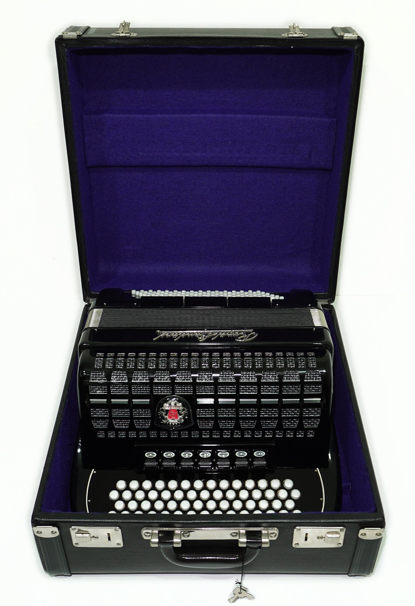 Royal Standard Button Accordion 96 Bass, made in Germany, C Griff Concert Akkordeon Lightweight, with Straps and Hard Case, 2547