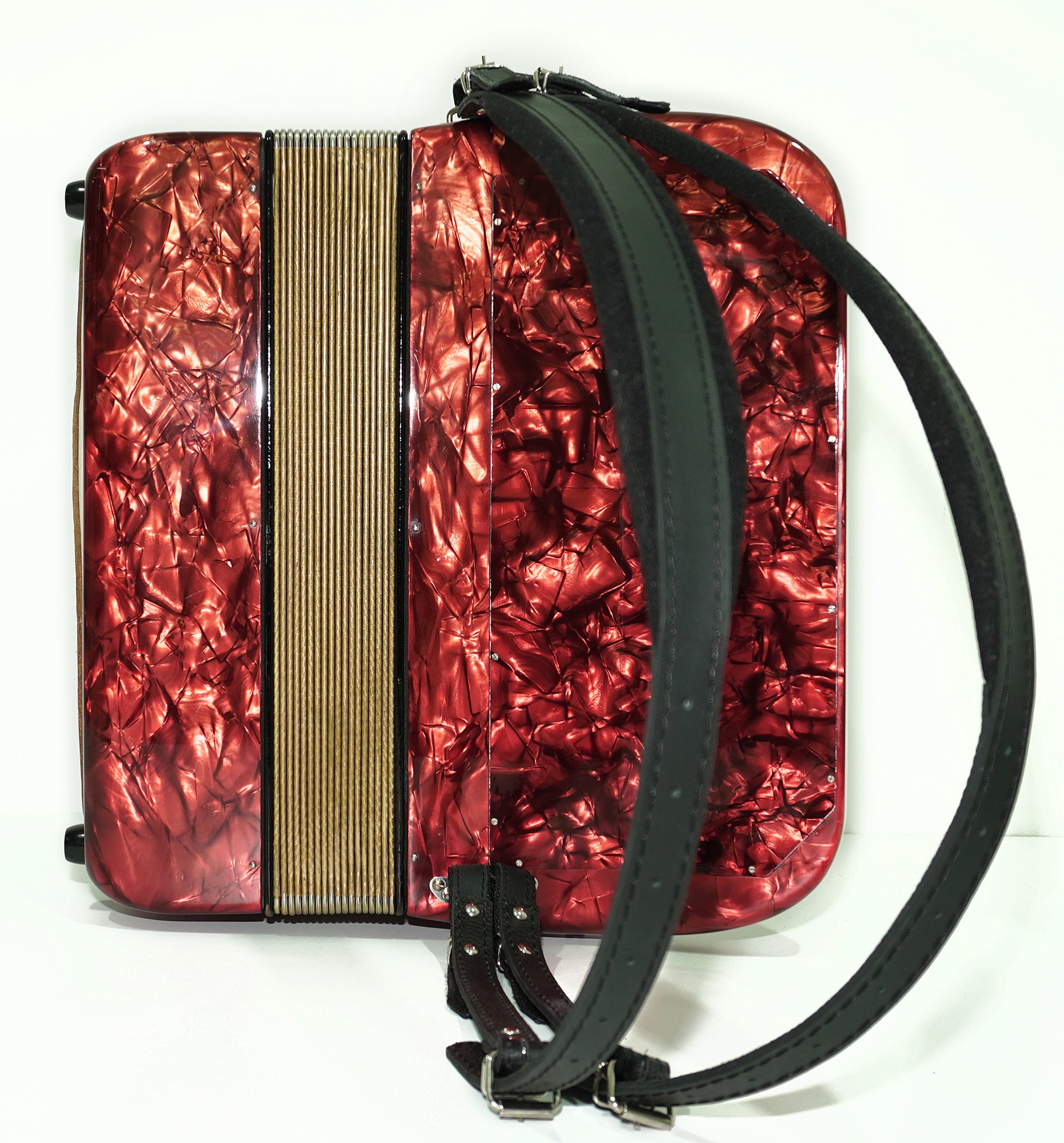 Vintage Hohner Riviera III 5 Row Button Accordion Bayan made in Germany, C System, New Straps and Hard Case, Original Accordeone de Botones, 2534