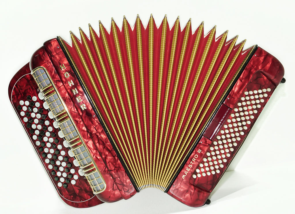 Hohner Maestro III 5 Row Lightweight Button Accordion Bayan 96 Bass made in Germany, C System, New Straps, Original Accordeone de Botones, 2553