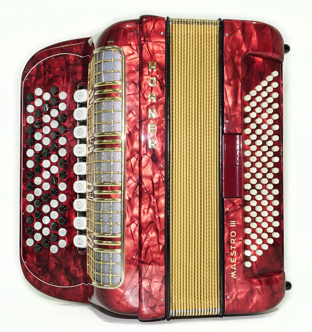 Hohner Maestro III 5 Row Lightweight Button Accordion Bayan 96 Bass made in Germany, C System, New Straps, Original Accordeone de Botones, 2553
