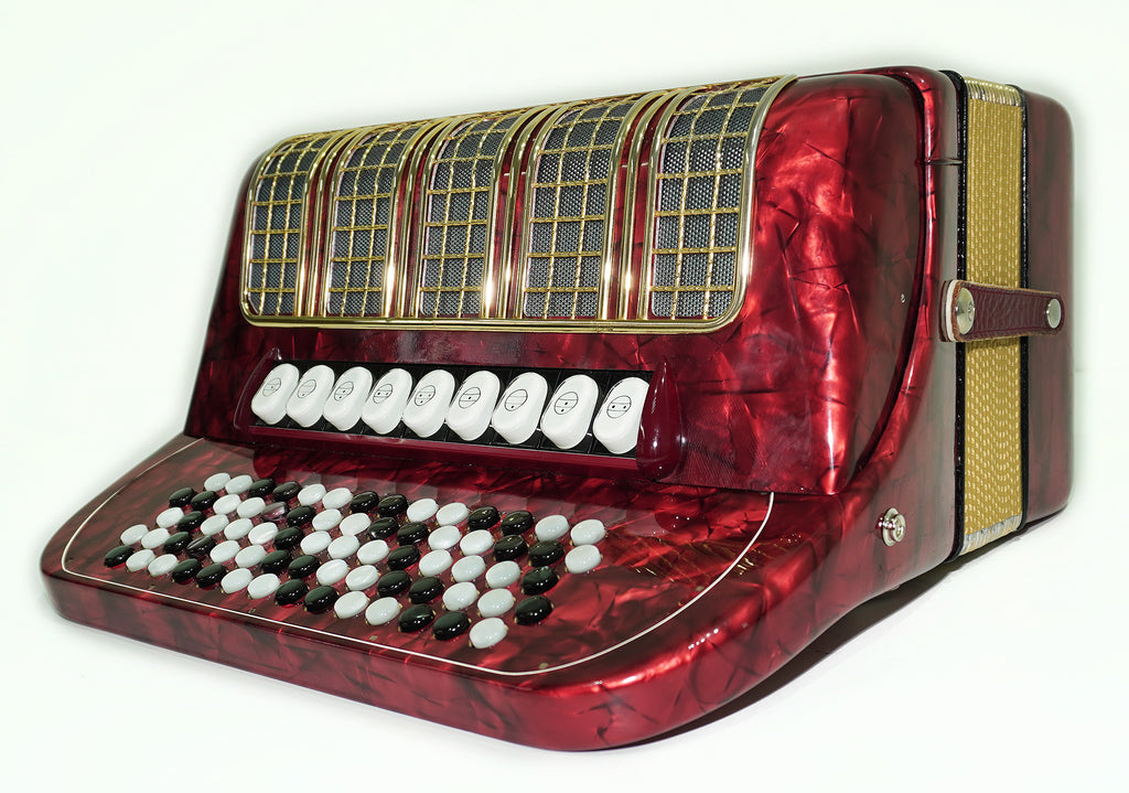 Hohner Maestro III 5 Row Lightweight Button Accordion Bayan 96 Bass made in Germany, C System, New Straps, Original Accordeone de Botones, 2553