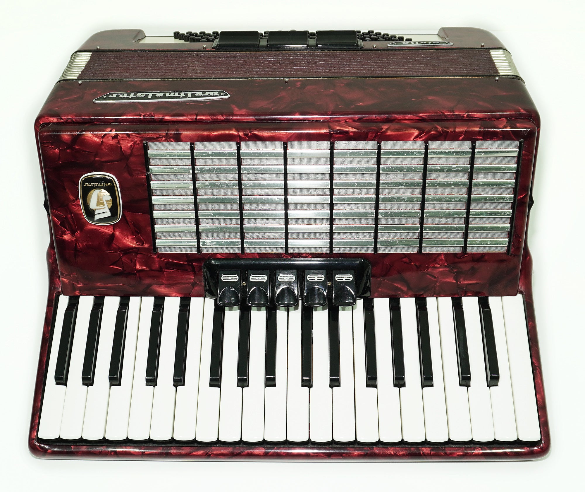 Weltmeister Stella Accordion 96 Bass made in Germany, New Straps and Soft Case for Gift, Vintage Keyboard Piano Accordian Musical Instrument, 2548