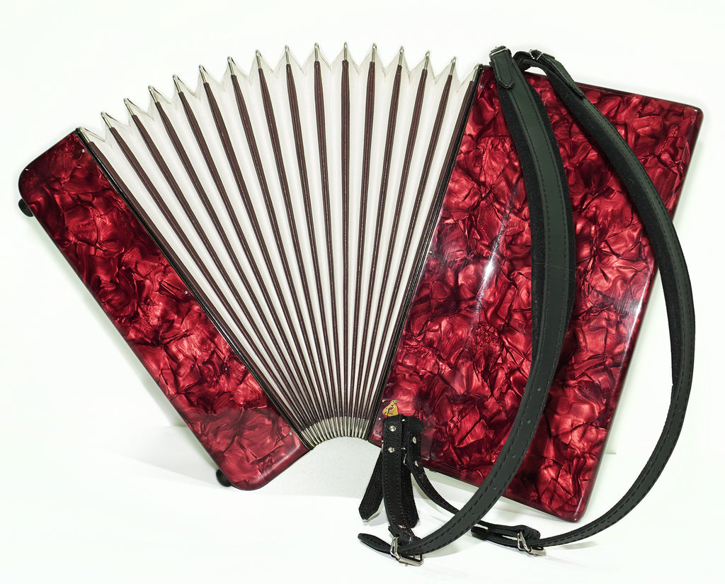 Weltmeister Stella Accordion 96 Bass made in Germany, New Straps and Soft Case for Gift, Vintage Keyboard Piano Accordian Musical Instrument, 2548