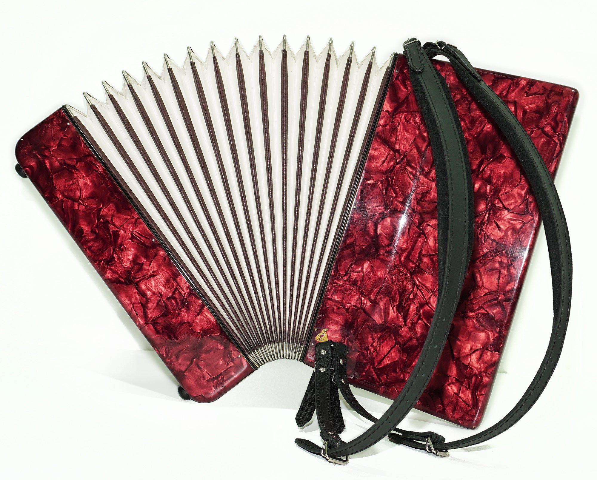 Weltmeister Stella Accordion 96 Bass made in Germany, New Straps and Soft Case for Gift, Vintage Keyboard Piano Accordian Musical Instrument, 2548