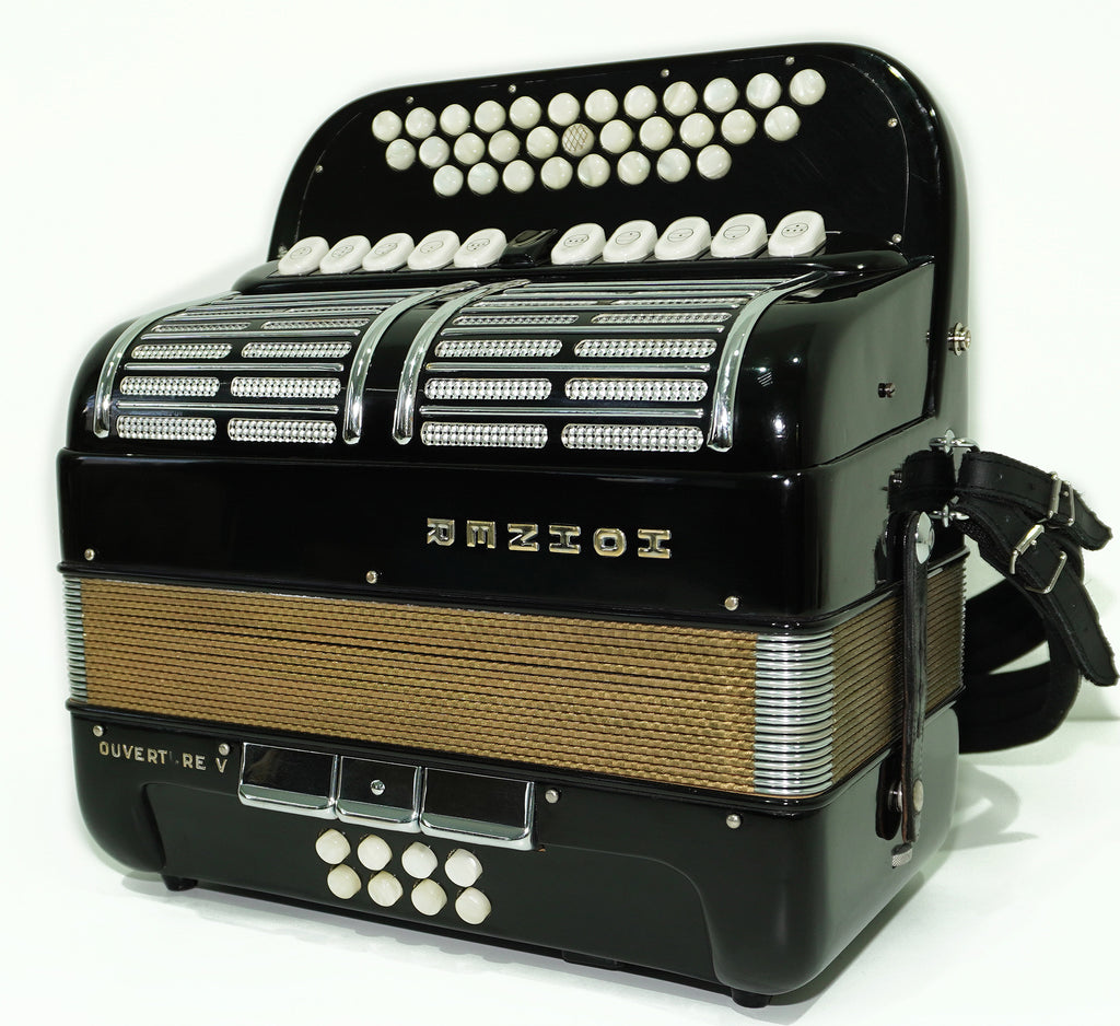 Hohner Ouverture V Diatonic Accordion, Original German Button Accordion Garmon, Luxury Harmonika Squeezebox Akkordeon, with Straps and Case, 2543