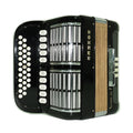 Hohner Ouverture V diatonisches Akkordeon, Original deutsches Knopfakkordeon Garmon, Luxus Harmonika Ziehharmonika Akkordeon, mit Gurten und Koffer, 2543