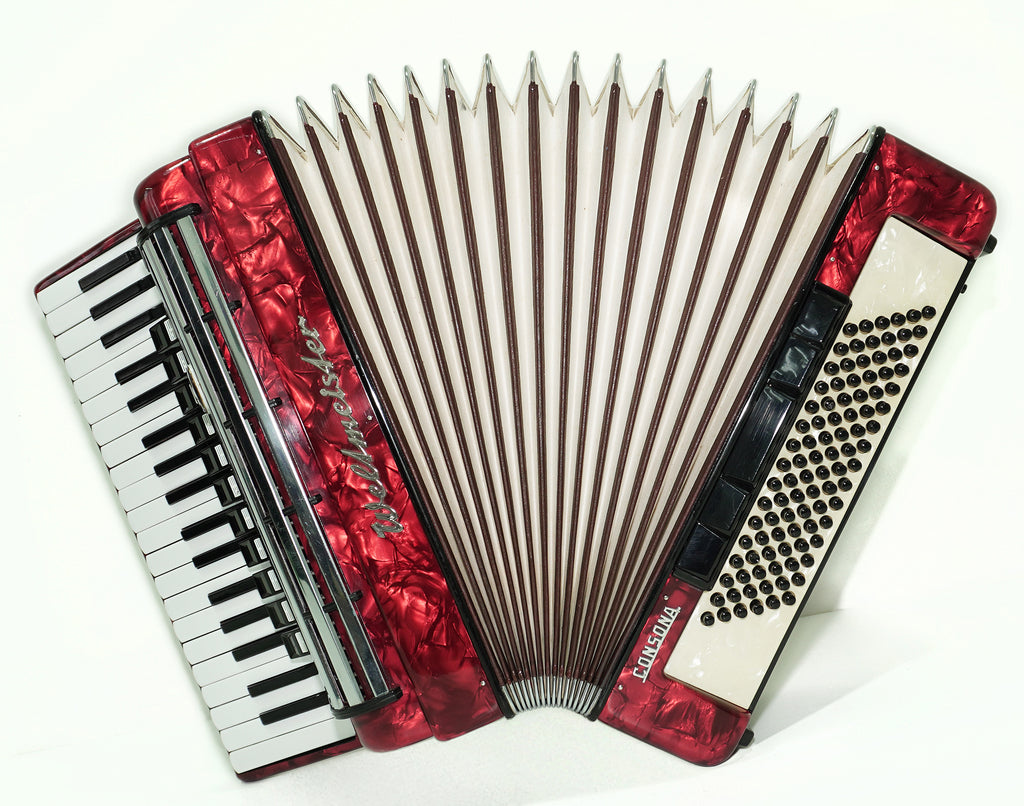Weltmeister Consona Cassotto Piano Accordion, made in Germany, 96 Bass Buttons, New Straps, Soft Case, Quality Musical Instrument Keyboard Accordian, 2545