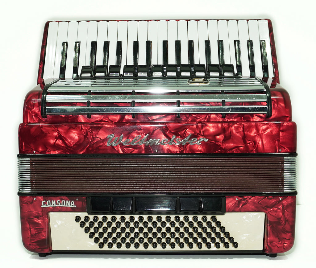 Weltmeister Consona Cassotto Piano Accordion, made in Germany, 96 Bass Buttons, New Straps, Soft Case, Quality Musical Instrument Keyboard Accordian, 2545