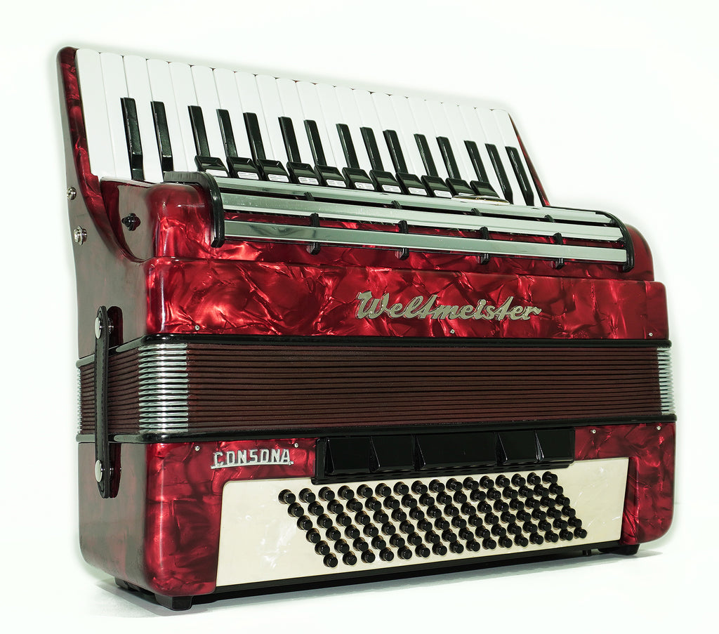 Weltmeister Consona Cassotto Piano Accordion, made in Germany, 96 Bass Buttons, New Straps, Soft Case, Quality Musical Instrument Keyboard Accordian, 2545