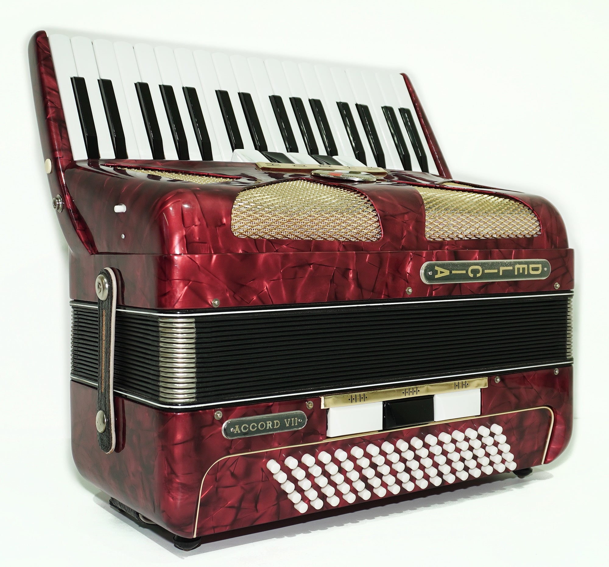 Vintage Lignatone Delicia Accord VII Piano Accordion 80 Bass, made in Czechoslovakia, New Straps, Original Keyboard Musical Instrument, 2552