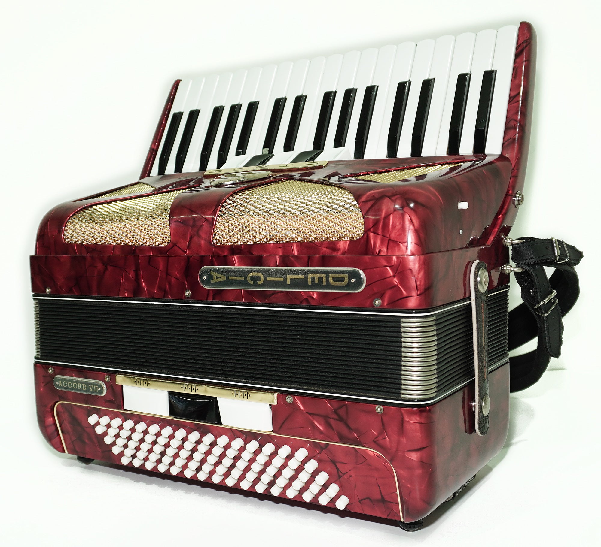 Vintage Lignatone Delicia Accord VII Piano Accordion 80 Bass, made in Czechoslovakia, New Straps, Original Keyboard Musical Instrument, 2552