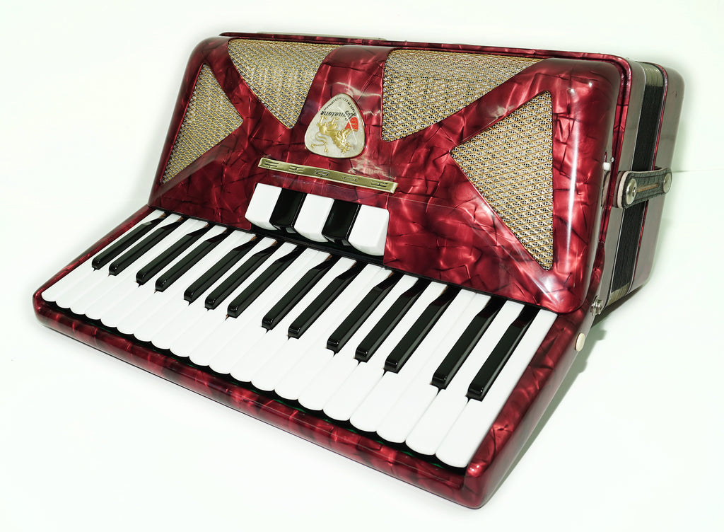 Vintage Lignatone Delicia Accord VII Piano Accordion 80 Bass, made in Czechoslovakia, New Straps, Original Keyboard Musical Instrument, 2552