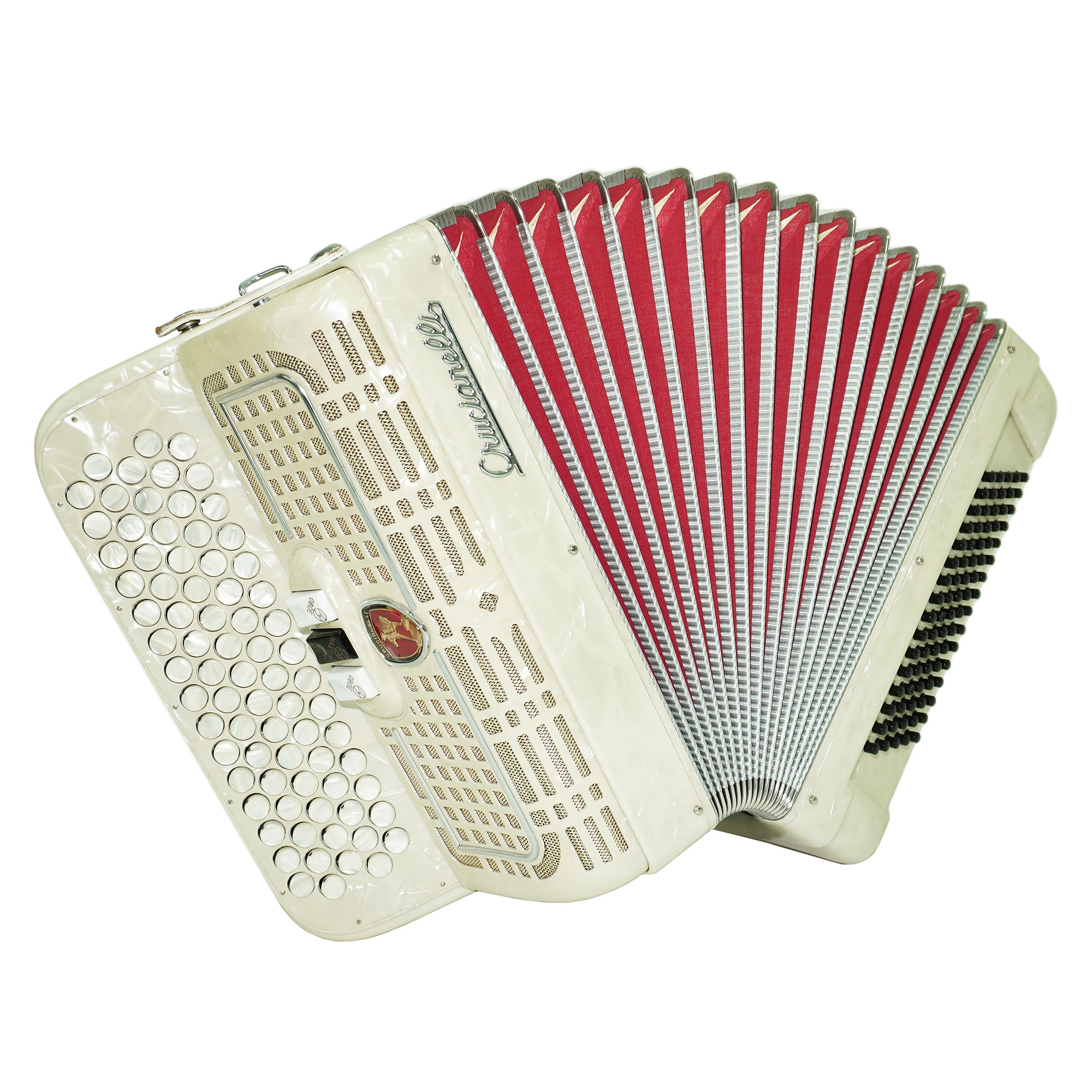 Crucianelli 5 Row Lightweight Button Accordion 80 Bass, C System, made in Italy, Rare Original Musical Instrument, Small Accordeone de Botones, 2554