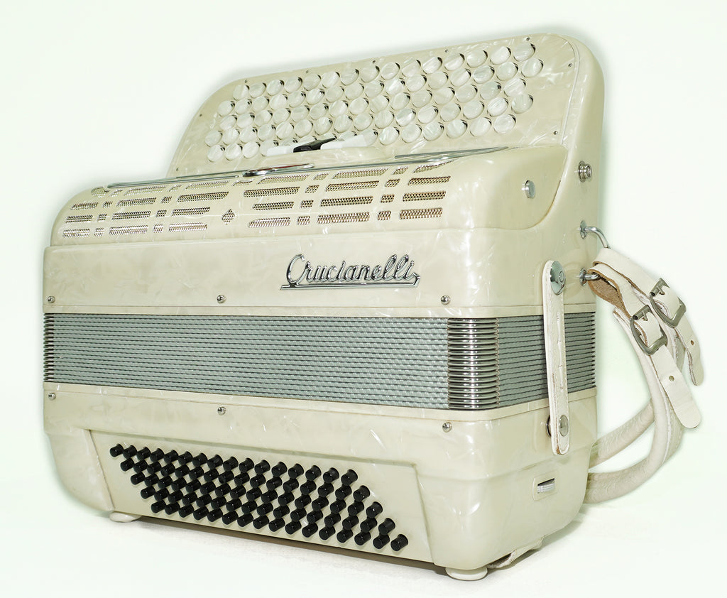 Crucianelli 5 Row Lightweight Button Accordion 80 Bass, C System, made in Italy, Rare Original Musical Instrument, Small Accordeone de Botones, 2554