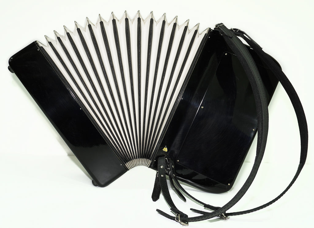 Weltmeister Grandina 5 Row Button Accordion 120 Bass, B Griff, made in Germany, Concert Bayan with New Straps and Soft Case, Professional Bayan Accordian for Adults, 2555