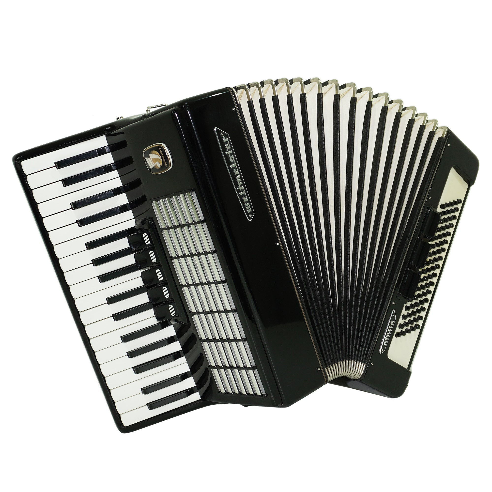 Weltmeister Stella Accordion 80 Bass made in Germany, New Straps and Soft Case for Gift, Vintage Keyboard Piano Accordian Musical Instrument, 2559