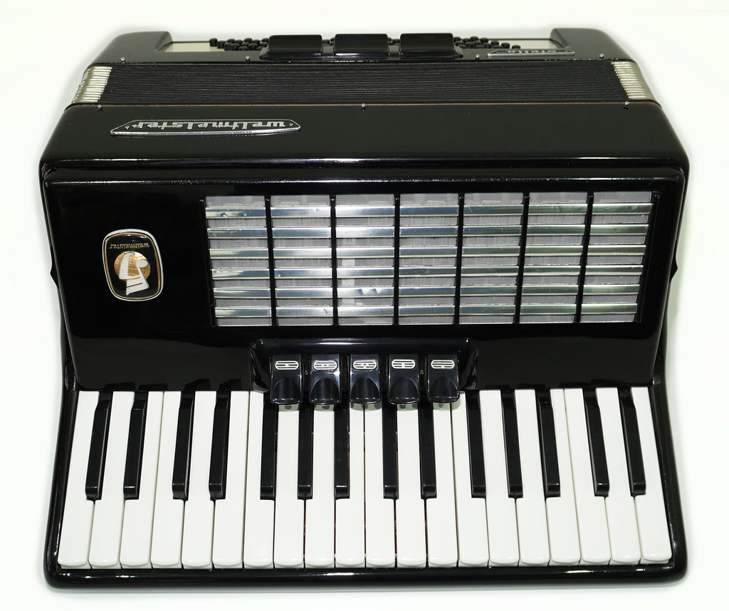 Weltmeister Stella Accordion 80 Bass made in Germany, New Straps and Soft Case for Gift, Vintage Keyboard Piano Accordian Musical Instrument, 2559