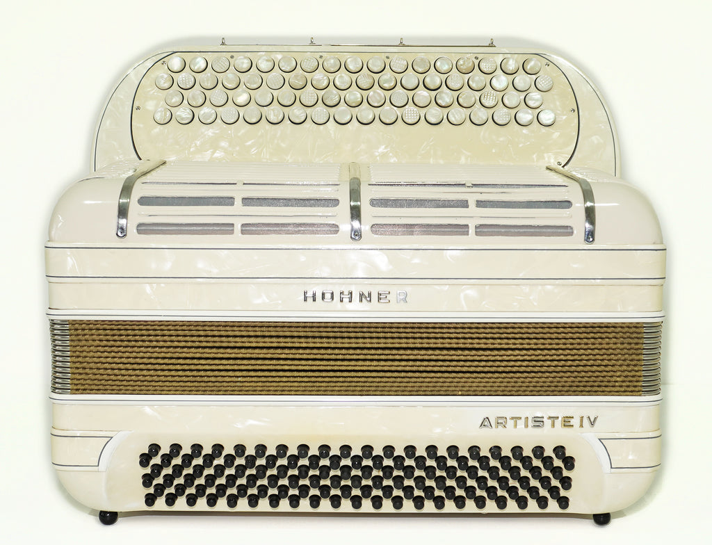 Vintage Hohner Artiste IV, 4 Rows Button Accordion, made in Germany, Rare Original Akkordeon, New Straps, Rich and Powerful Sound, 2560