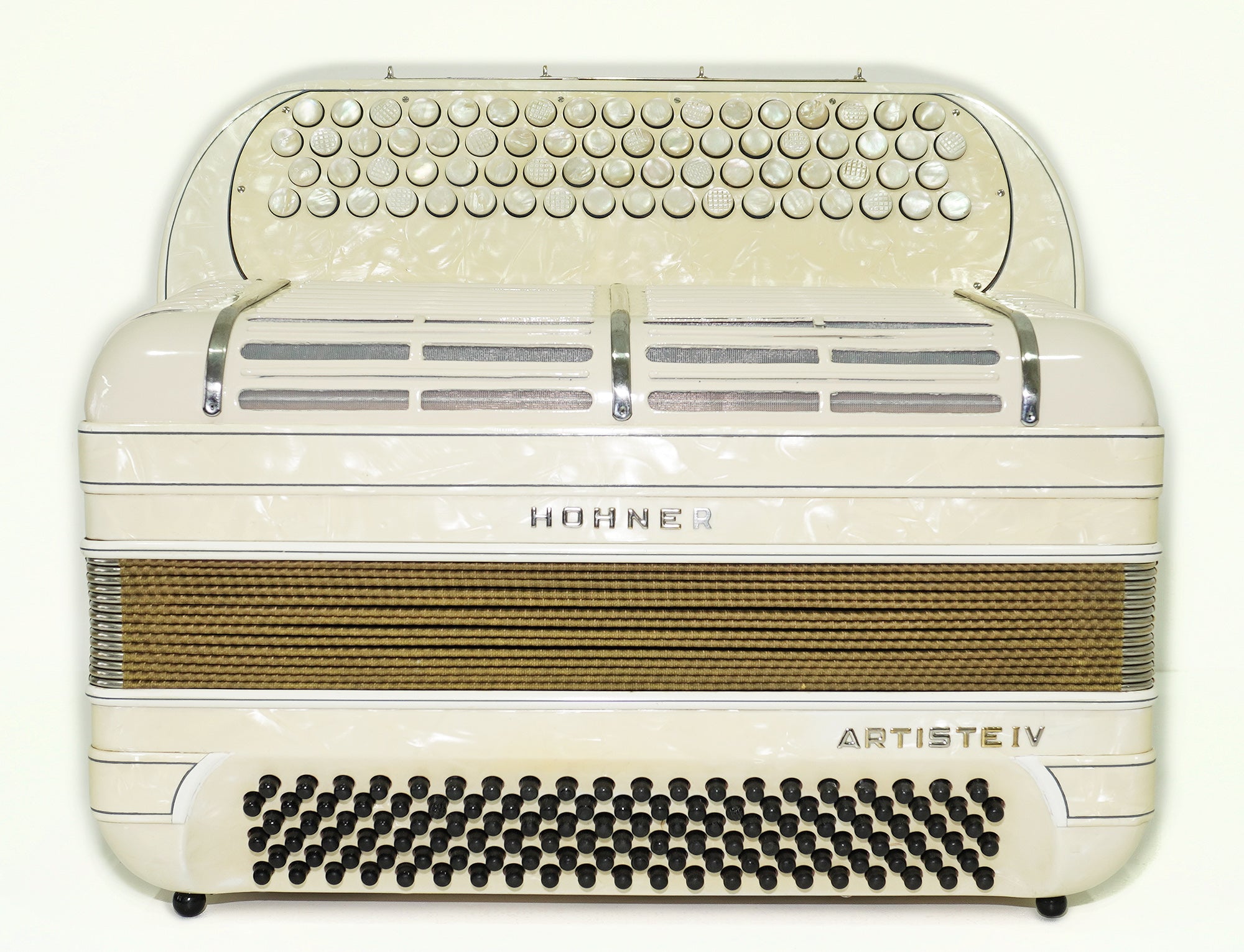 Vintage Hohner Artiste IV, 4 Rows Button Accordion, made in Germany, Rare Original Akkordeon, New Straps, Rich and Powerful Sound, 2560