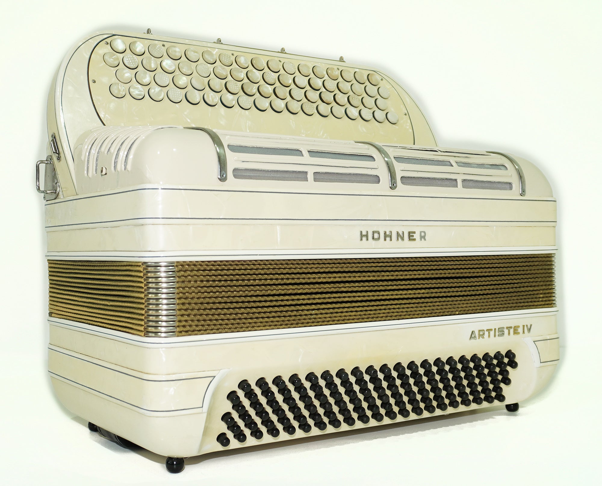 Vintage Hohner Artiste IV, 4 Rows Button Accordion, made in Germany, Rare Original Akkordeon, New Straps, Rich and Powerful Sound, 2560