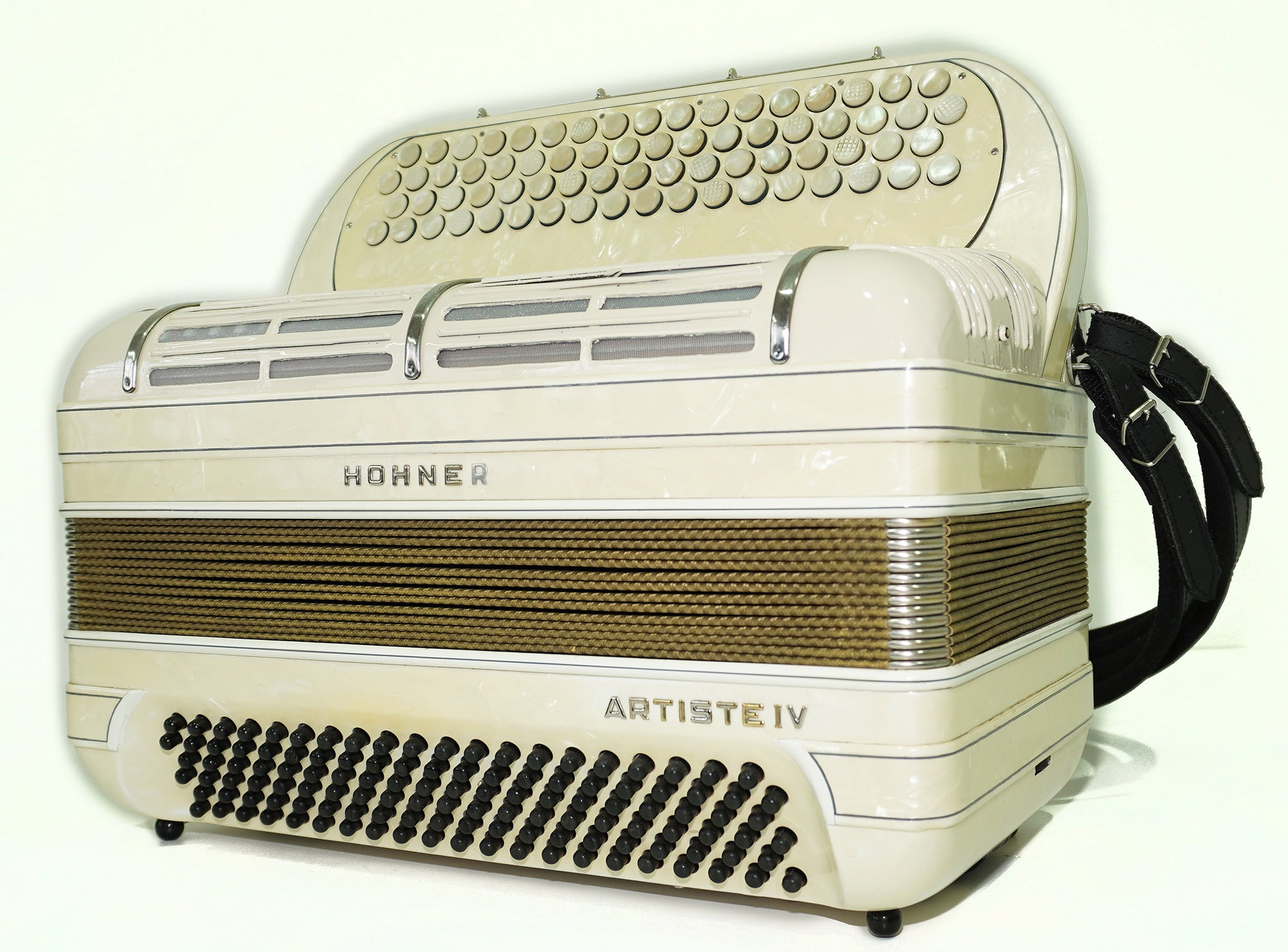 Vintage Hohner Artiste IV, 4 Rows Button Accordion, made in Germany, Rare Original Akkordeon, New Straps, Rich and Powerful Sound, 2560