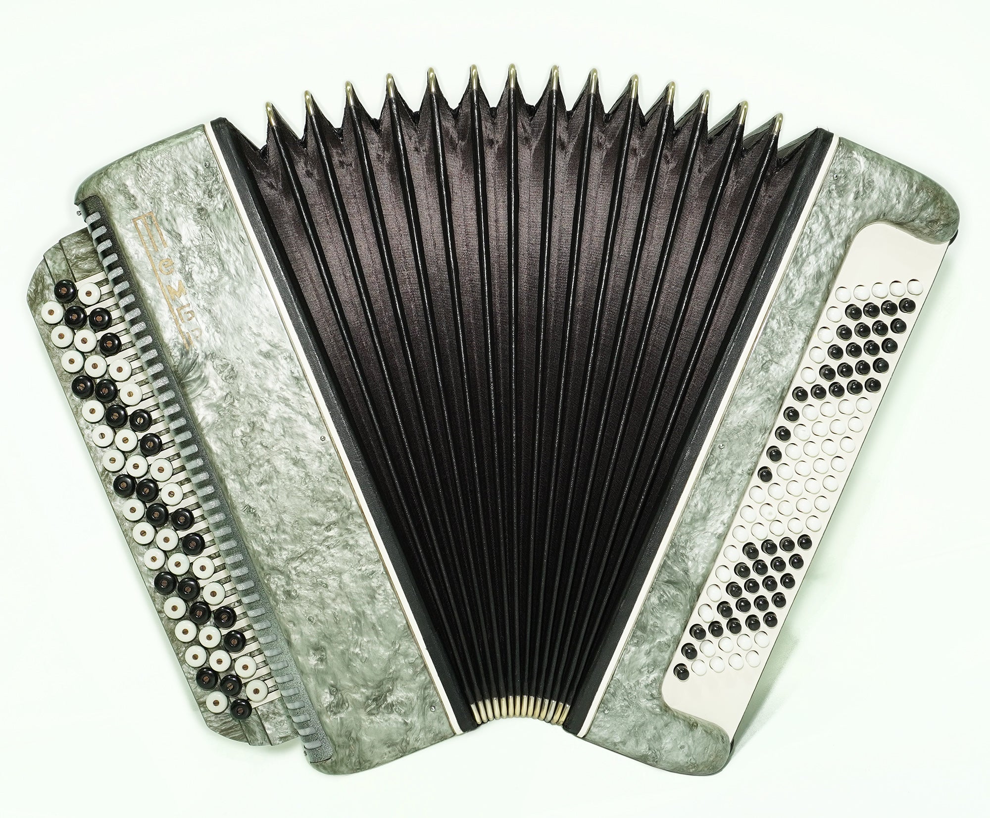 Russian Bayan Tembr, Button Accordion Instrument, 100 Bass Buttons, New Straps, Concertina Stradella B System, Soviet Harmonica in Tune, 2629