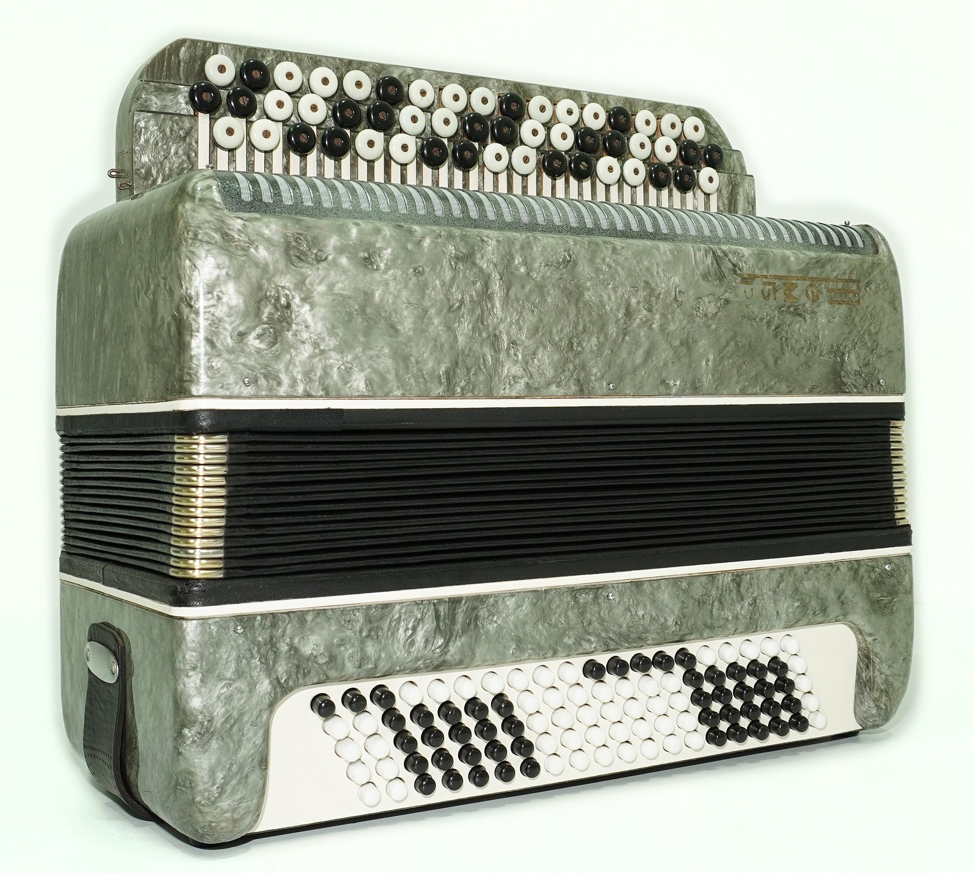 Russian Bayan Tembr, Button Accordion Instrument, 100 Bass Buttons, New Straps, Concertina Stradella B System, Soviet Harmonica in Tune, 2629