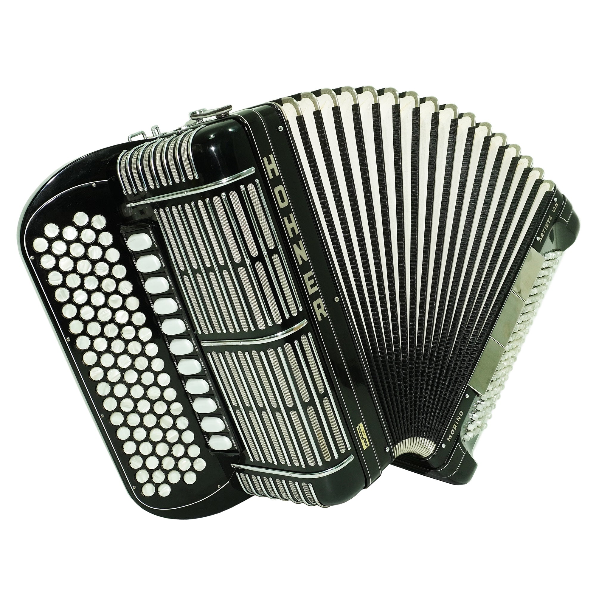 Hohner Morino Artiste VI N Button Accordion 120 Bass, C Griff, made in Germany, Straps and Hard Case, 5 Rows Fisarmonica Knopfakkordeon, 2573