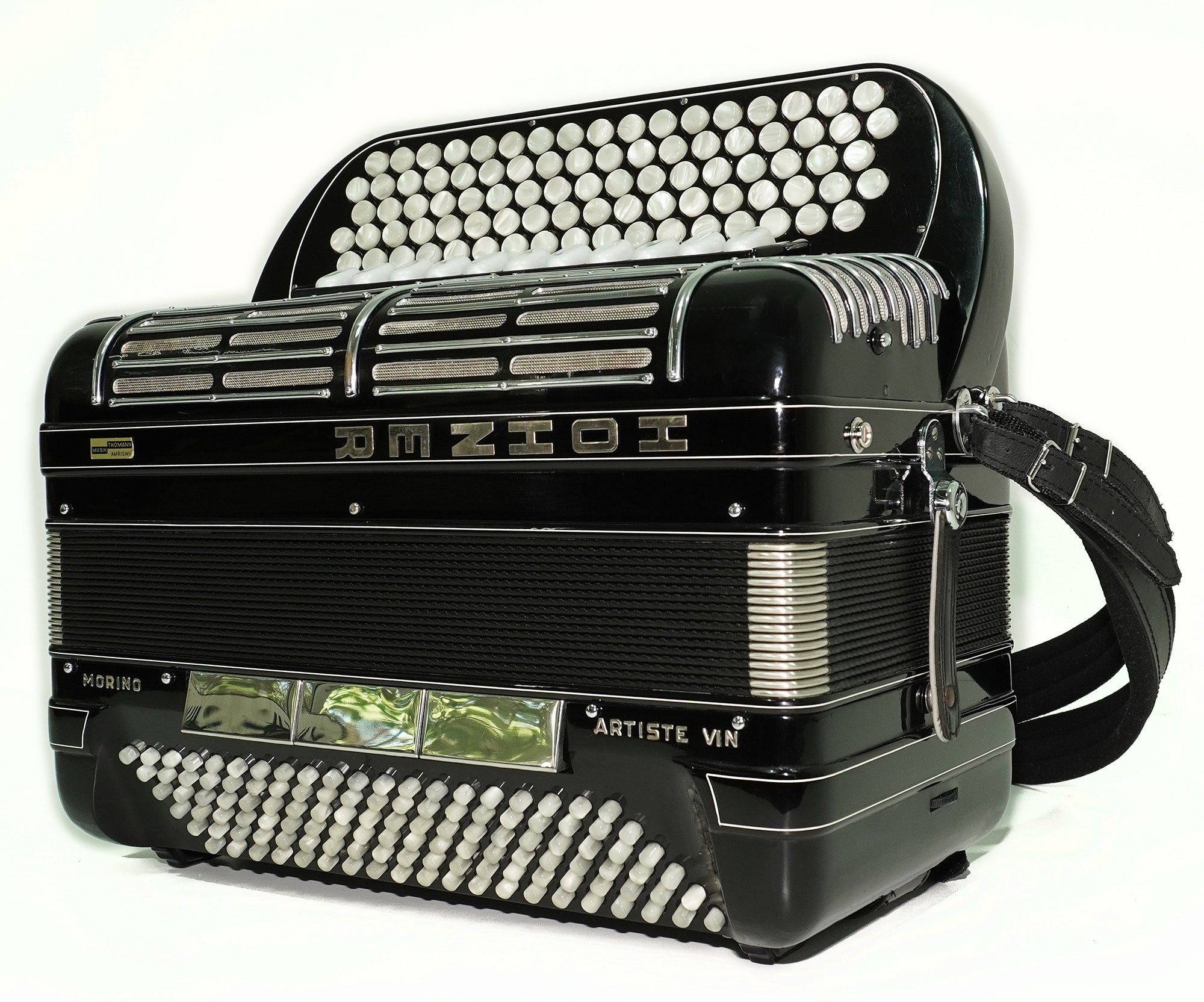 Hohner Morino Artiste VI N Button Accordion 120 Bass, C Griff, made in Germany, Straps and Hard Case, 5 Rows Fisarmonica Knopfakkordeon, 2573