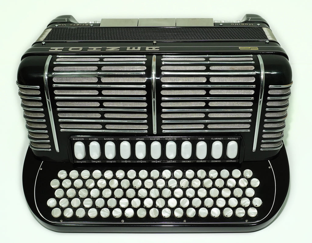 Hohner Morino Artiste VI N Button Accordion 120 Bass, C Griff, made in Germany, Straps and Hard Case, 5 Rows Fisarmonica Knopfakkordeon, 2573