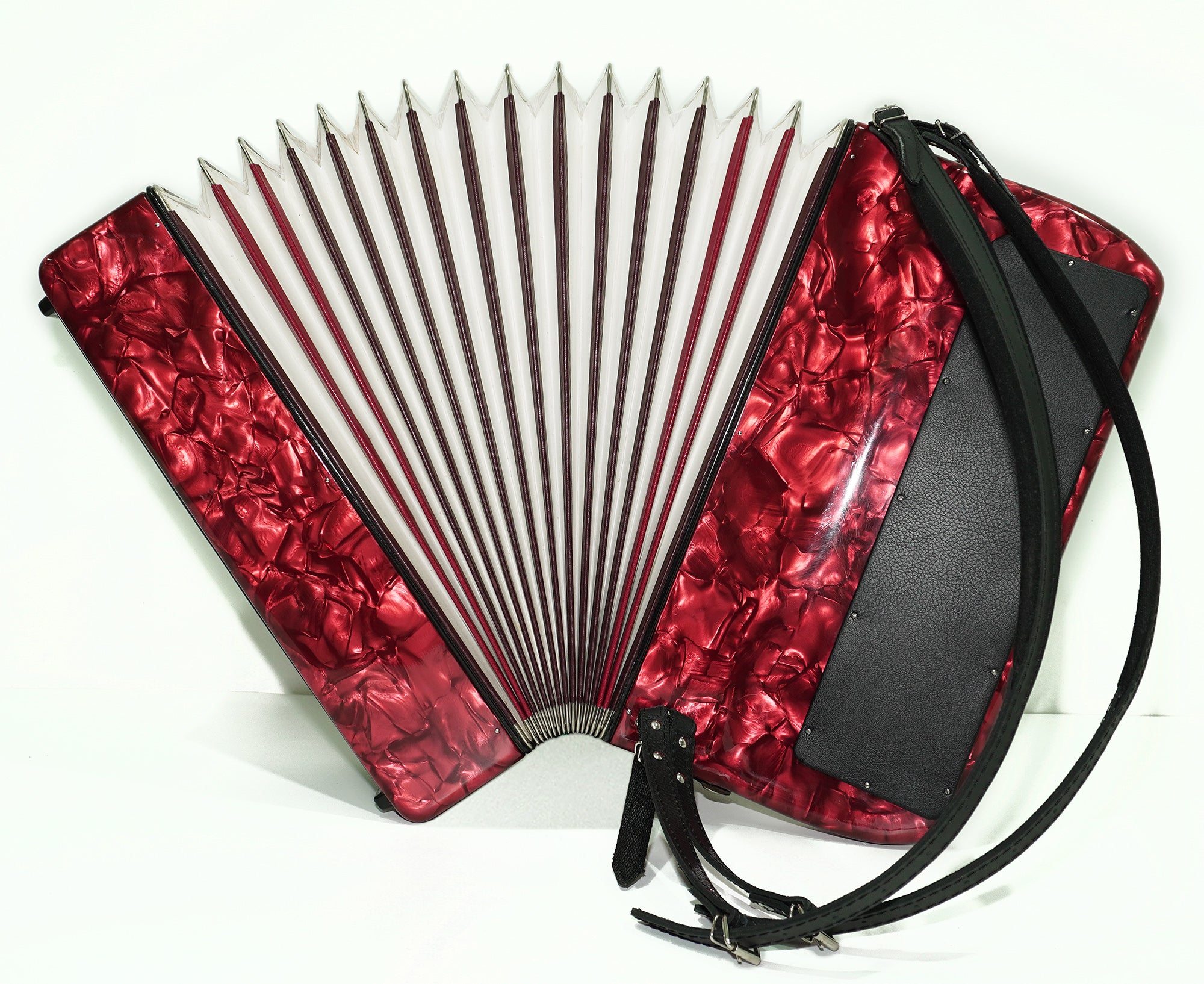 Weltmeister Grandina Button Accordion made in Germany, Concert Bayan B Griff Stradella, New Straps Soft Case, Professional 5 Row Accordion, 2580