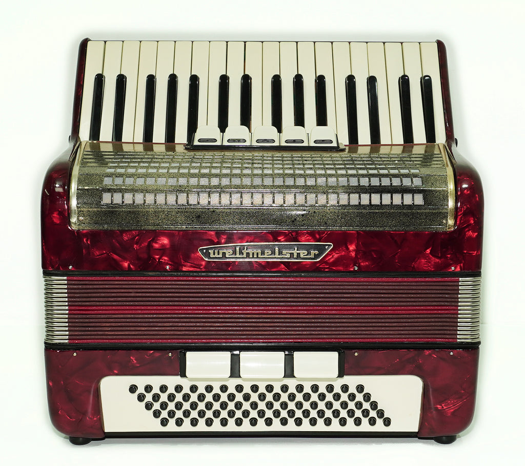 Weltmeister 80 Bass Accordion made in Germany, New Straps and Soft Case for Gift, Original Keyboard Piano Accordian Instrument, 2585