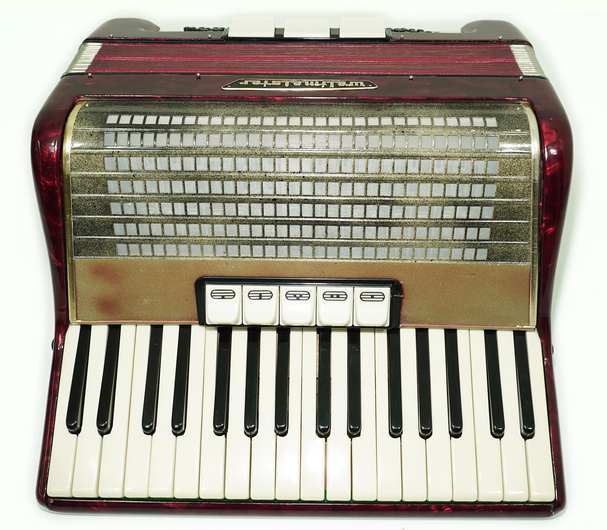 Weltmeister 80 Bass Accordion made in Germany, New Straps and Soft Case for Gift, Original Keyboard Piano Accordian Instrument, 2585