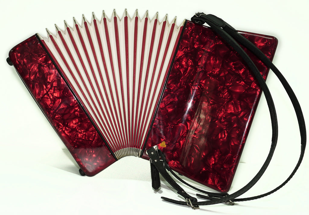 Weltmeister 80 Bass Accordion made in Germany, New Straps and Soft Case for Gift, Original Keyboard Piano Accordian Instrument, 2585