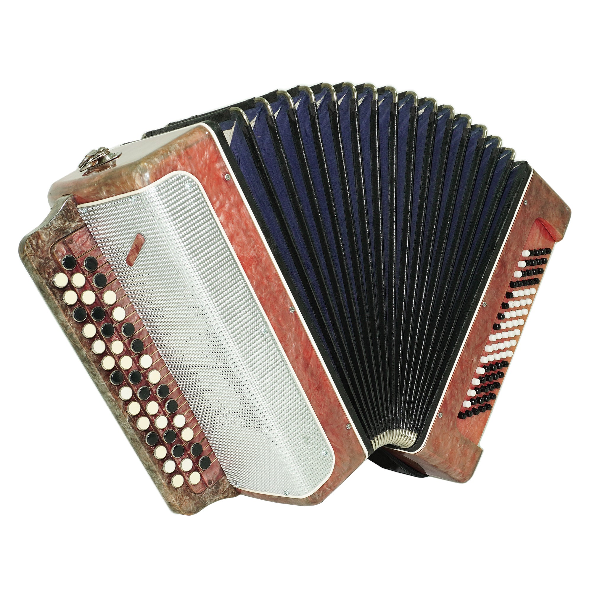 Bayan Lightweight 3 Row Button Accordion Vostok, with New Straps, 80 Bass buttons, Soviet Garmoshka in Tune, 2594