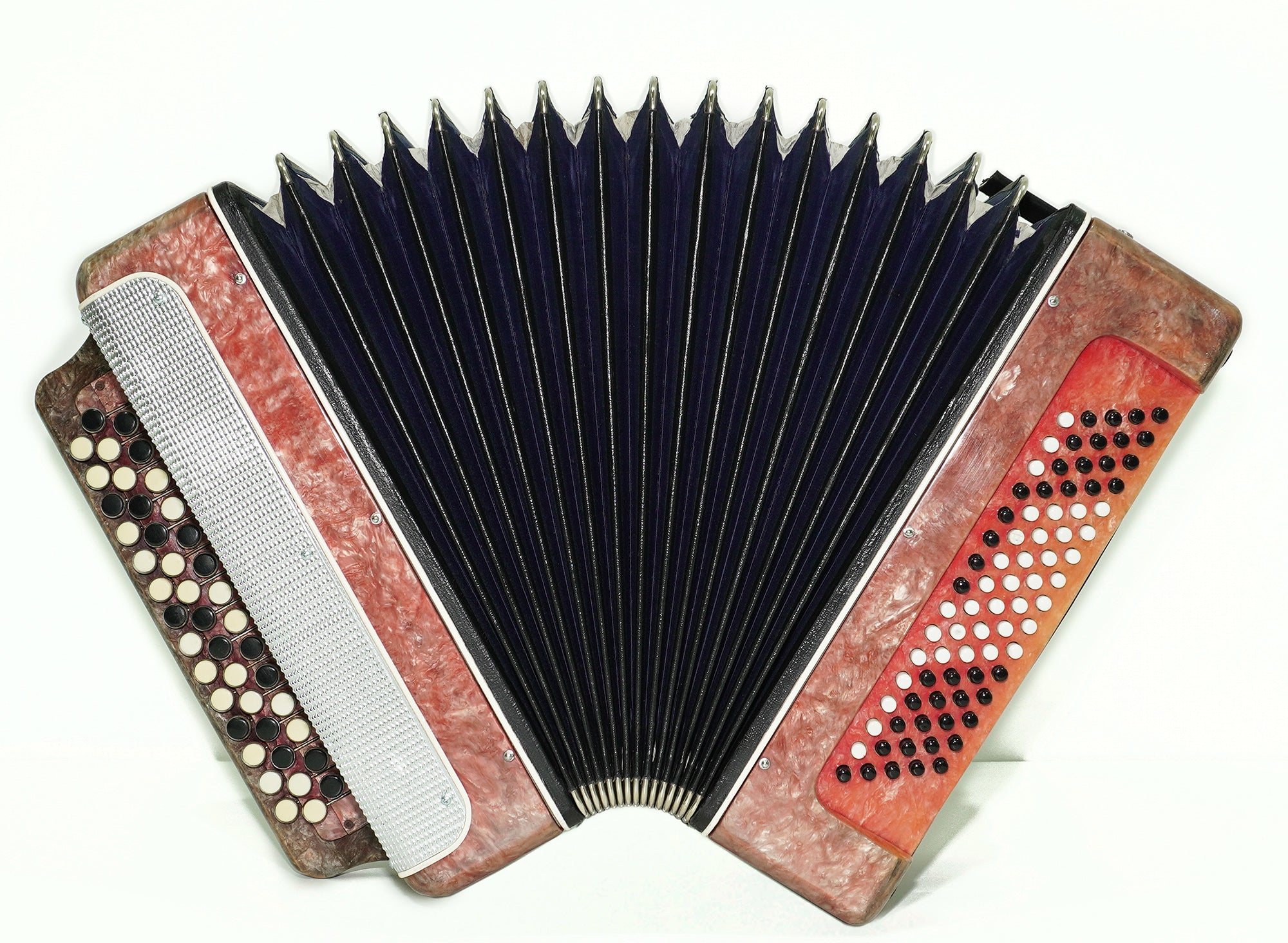 Bayan Lightweight 3 Row Button Accordion Vostok, with New Straps, 80 Bass buttons, Soviet Garmoshka in Tune, 2594