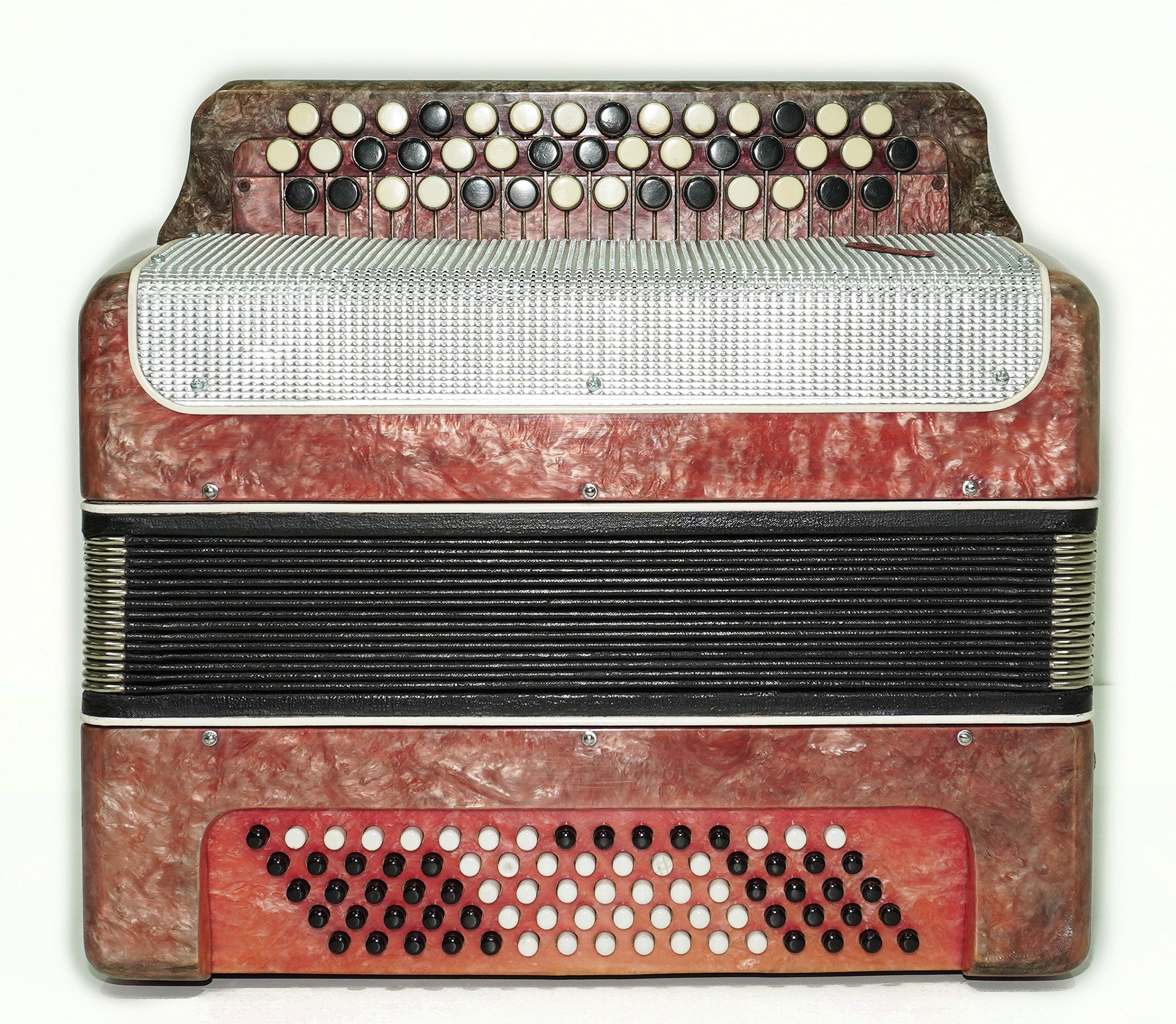 Bayan Lightweight 3 Row Button Accordion Vostok, with New Straps, 80 Bass buttons, Soviet Garmoshka in Tune, 2594