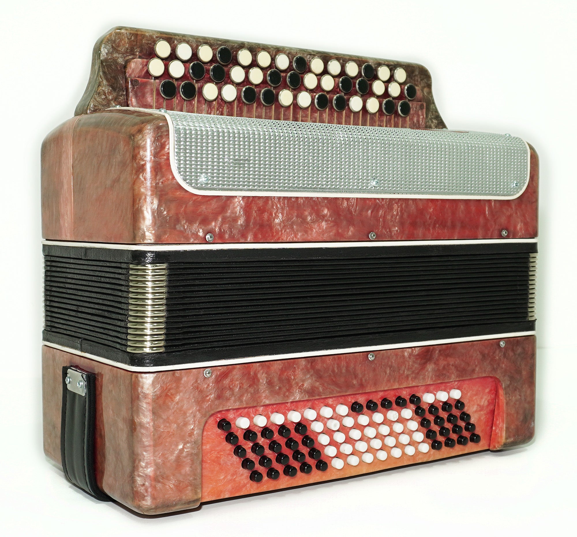 Bayan Lightweight 3 Row Button Accordion Vostok, with New Straps, 80 Bass buttons, Soviet Garmoshka in Tune, 2594