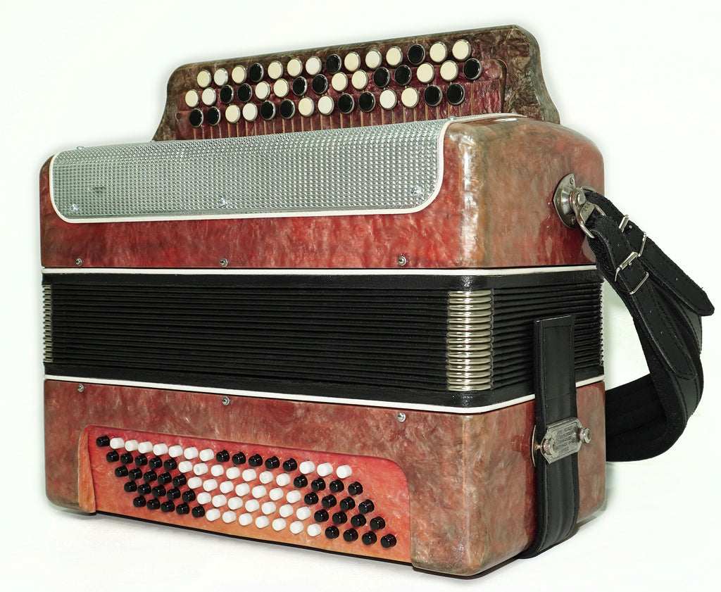 Bayan Lightweight 3 Row Button Accordion Vostok, with New Straps, 80 Bass buttons, Soviet Garmoshka in Tune, 2594