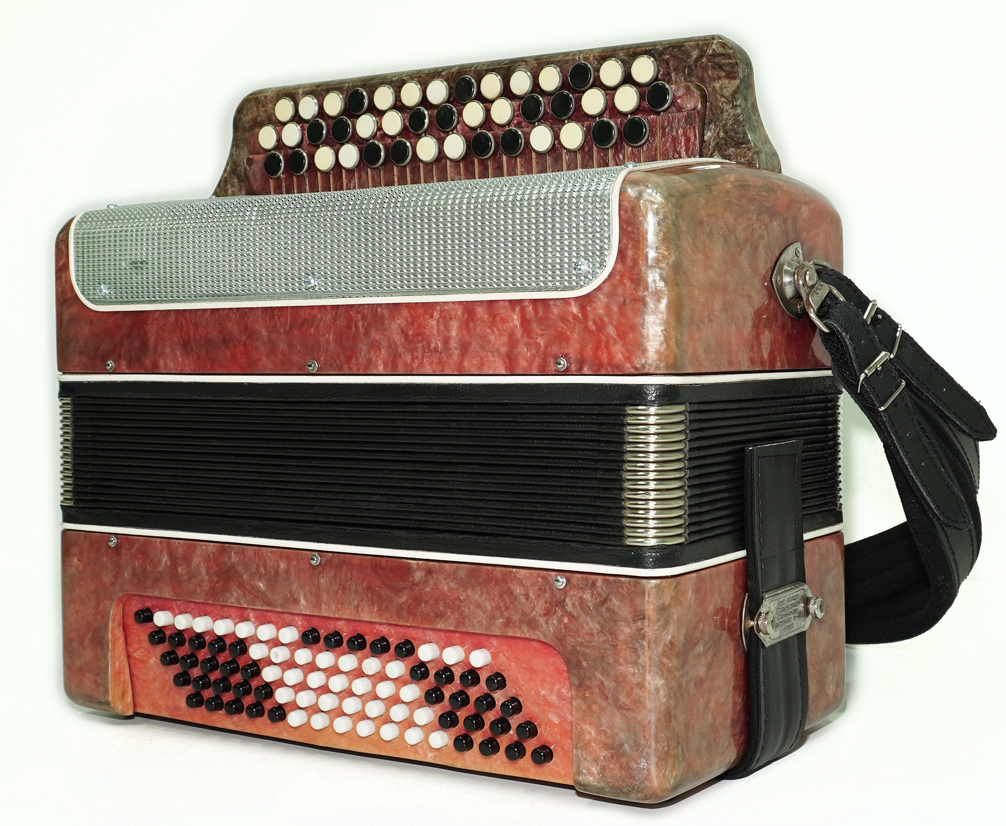Bayan Lightweight 3 Row Button Accordion Vostok, with New Straps, 80 Bass buttons, Soviet Garmoshka in Tune, 2594