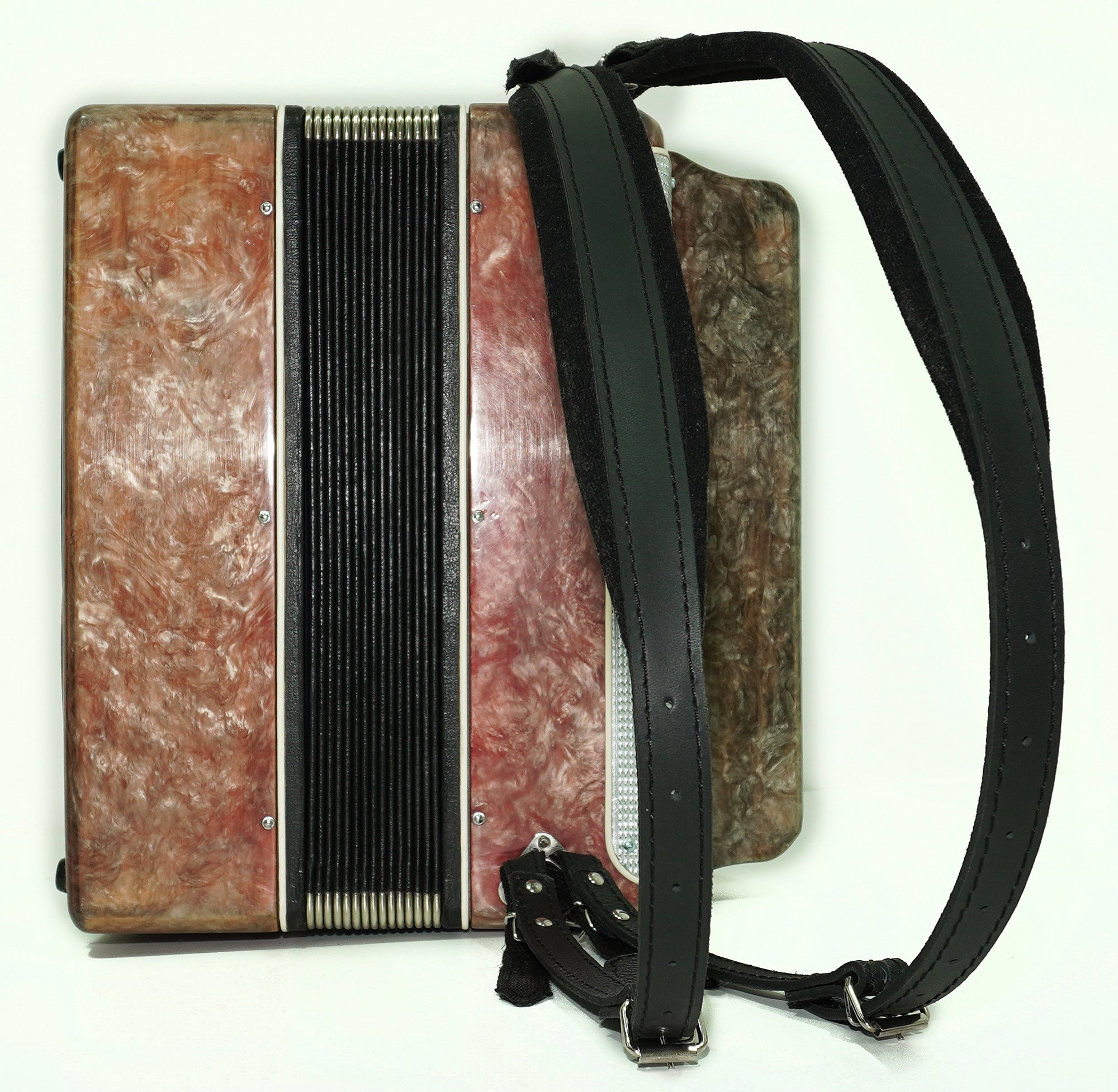 Bayan Lightweight 3 Row Button Accordion Vostok, with New Straps, 80 Bass buttons, Soviet Garmoshka in Tune, 2594