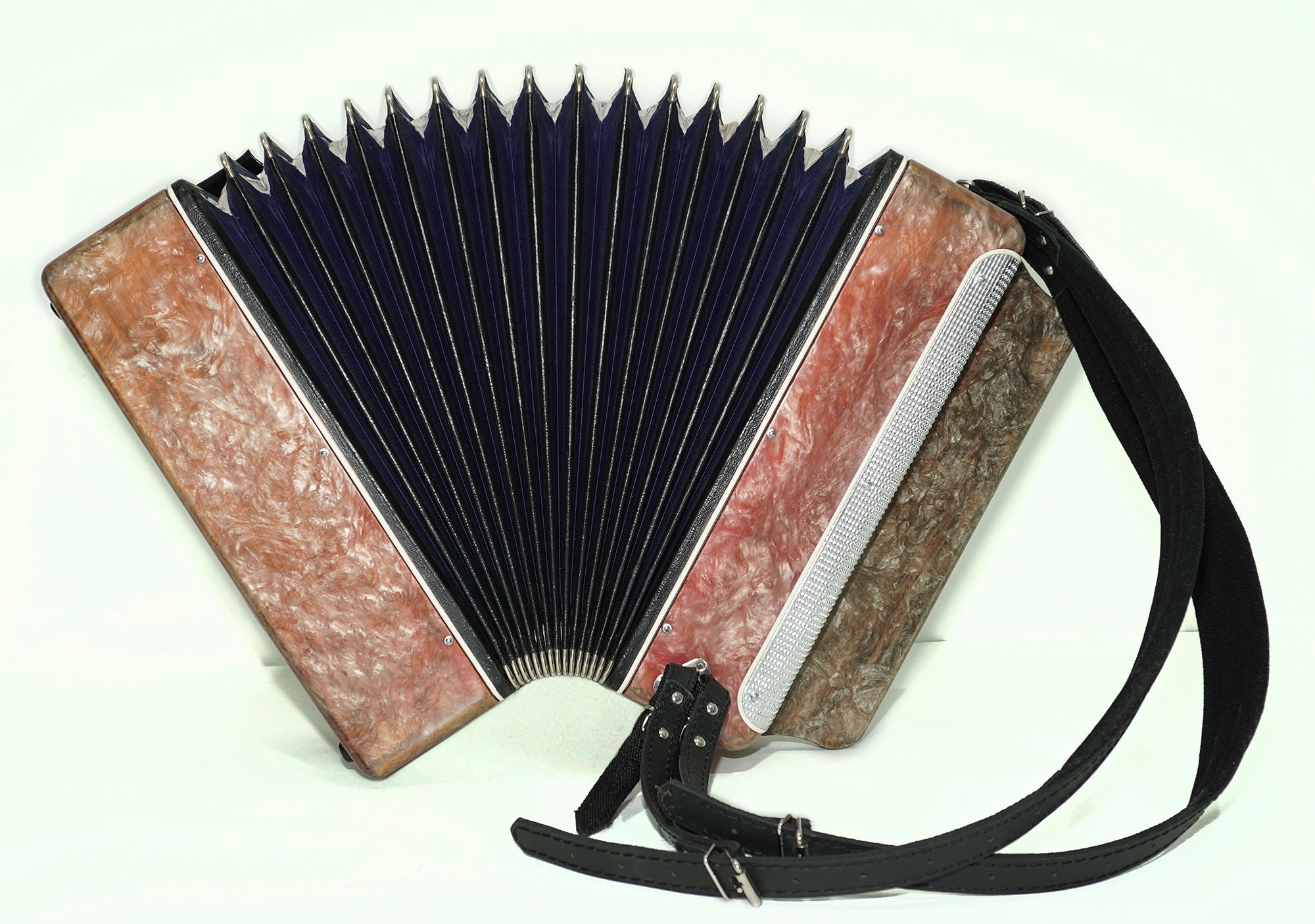 Bayan Lightweight 3 Row Button Accordion Vostok, with New Straps, 80 Bass buttons, Soviet Garmoshka in Tune, 2594