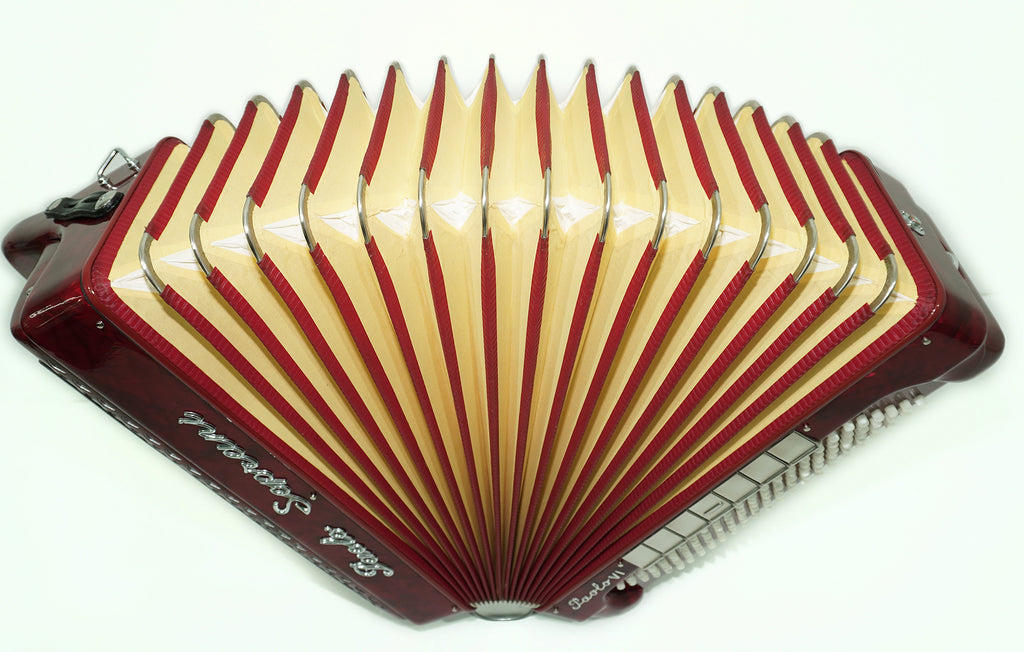 Paolo Soprani 5 Rows Button Accordion made in Italy, C Griff Professional Concert Accordeone de Botones, Straps and Hard Case, 2591