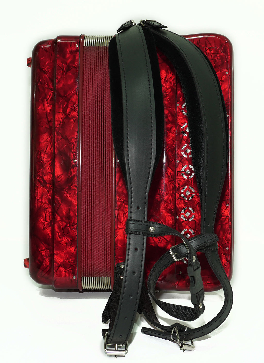 Paolo Soprani 5 Rows Button Accordion made in Italy, C Griff Professional Concert Accordeone de Botones, Straps and Hard Case, 2591