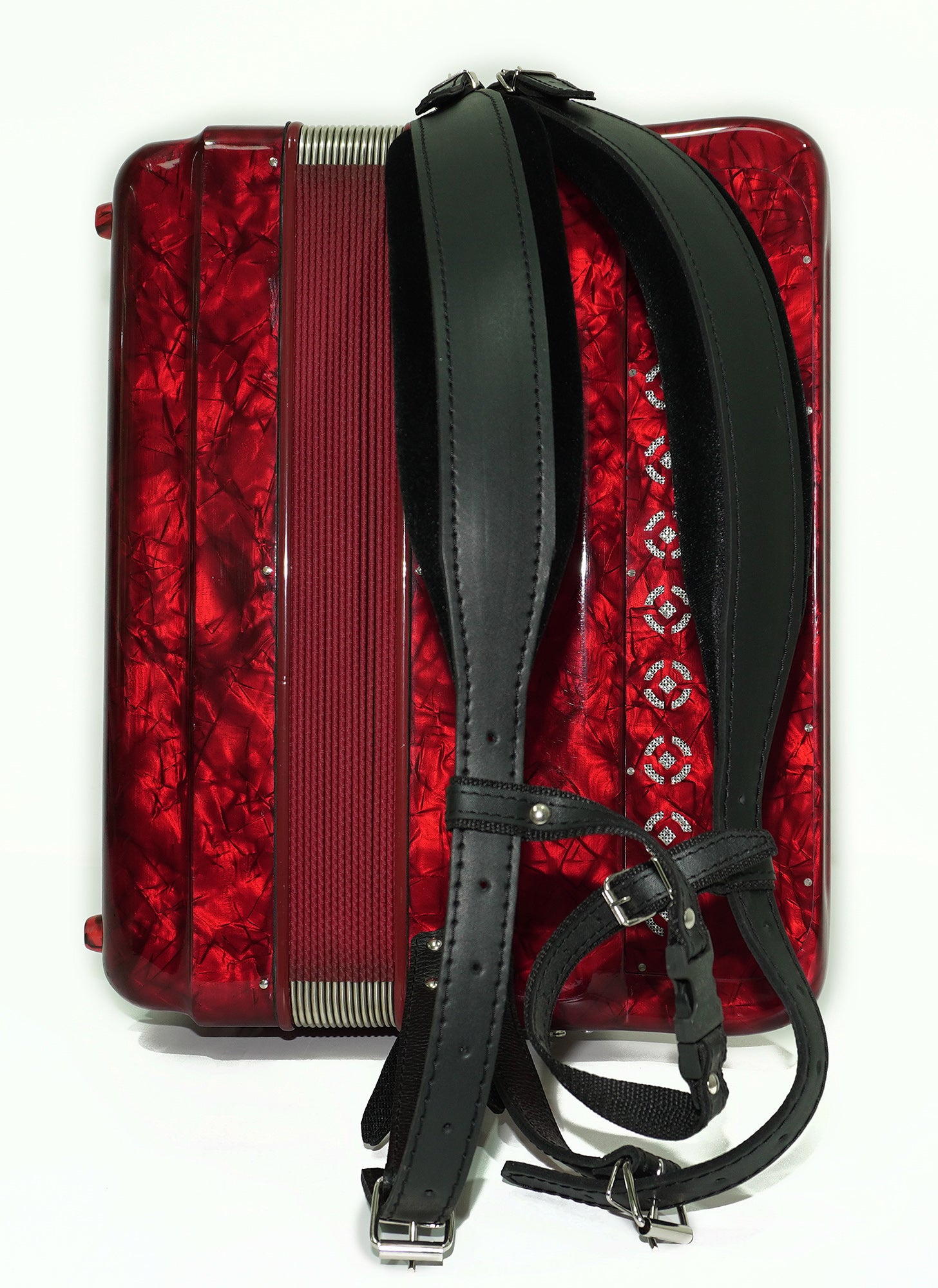 Paolo Soprani 5 Rows Button Accordion made in Italy, C Griff Professional Concert Accordeone de Botones, Straps and Hard Case, 2591