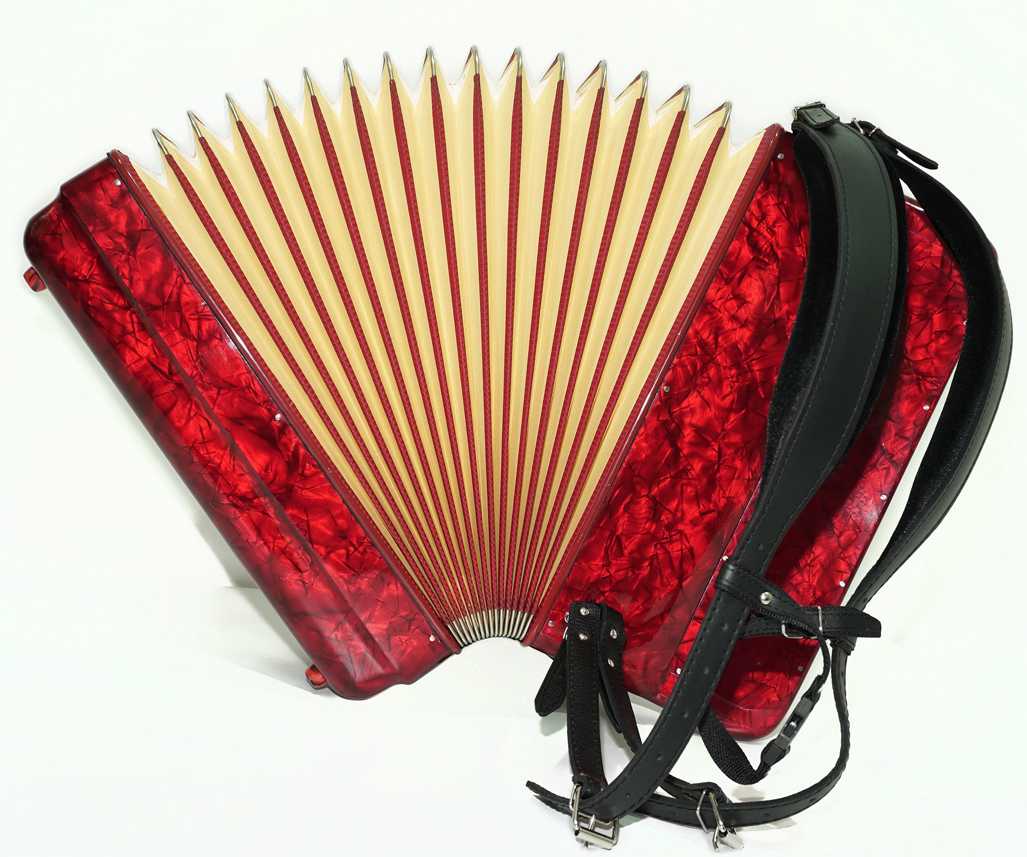 Paolo Soprani 5 Rows Button Accordion made in Italy, C Griff Professional Concert Accordeone de Botones, Straps and Hard Case, 2591