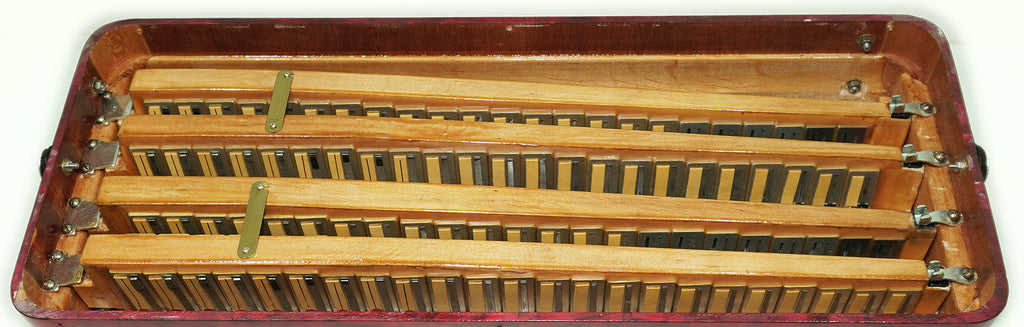 Paolo Soprani 5 Rows Button Accordion made in Italy, C Griff Professional Concert Accordeone de Botones, Straps and Hard Case, 2591