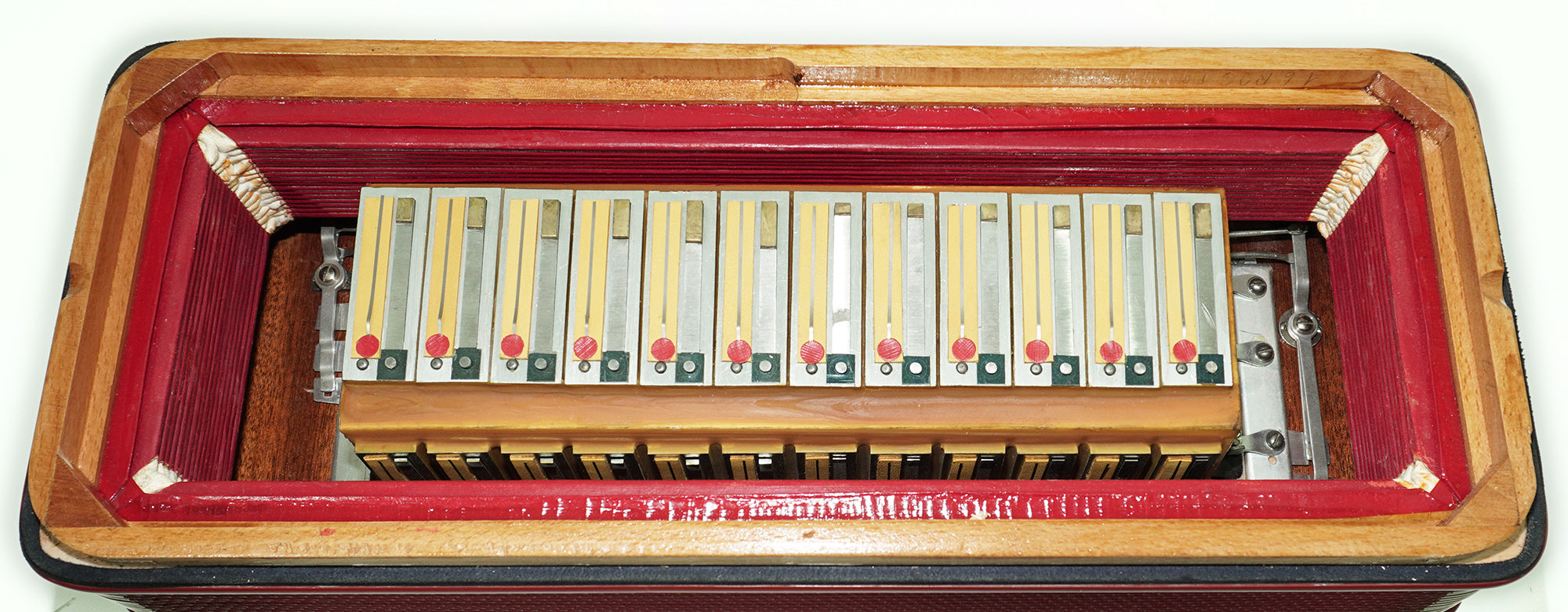 Paolo Soprani 5 Rows Button Accordion made in Italy, C Griff Professional Concert Accordeone de Botones, Straps and Hard Case, 2591