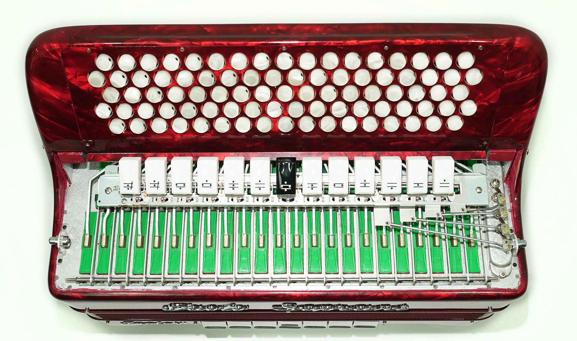 Paolo Soprani 5 Rows Button Accordion made in Italy, C Griff Professional Concert Accordeone de Botones, Straps and Hard Case, 2591