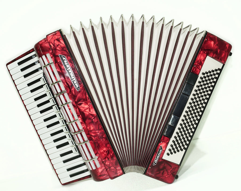 Full Size Weltmeister Diana Accordion 120 Bass, made in Germany, Straps and Hard Case, Original Keyboard Piano Accordian, 2605